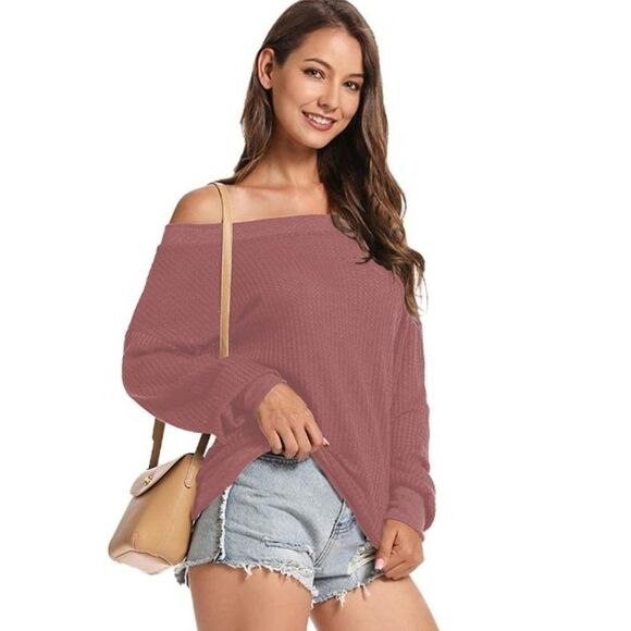 Juj Sweaters Shirts Henley Long Sleeve, Red 4 - Picture 2 of 6